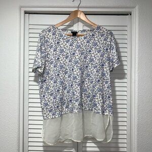 Ann Taylor floral print tee shirt Chiffon bottom